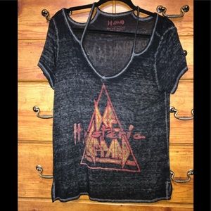 Lucky Brand Cold Shoulder Top Def Leppard